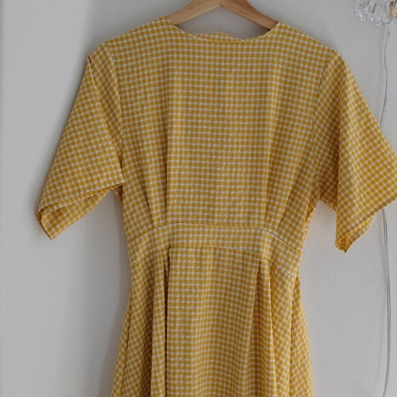 Yesstyle Yellow Seersucker Gingham Dress - Picture 3 of 9